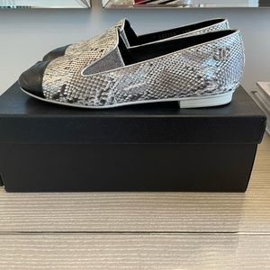 Chanel Slide on Loafers - Python Silver & Black, LIKE NEW!